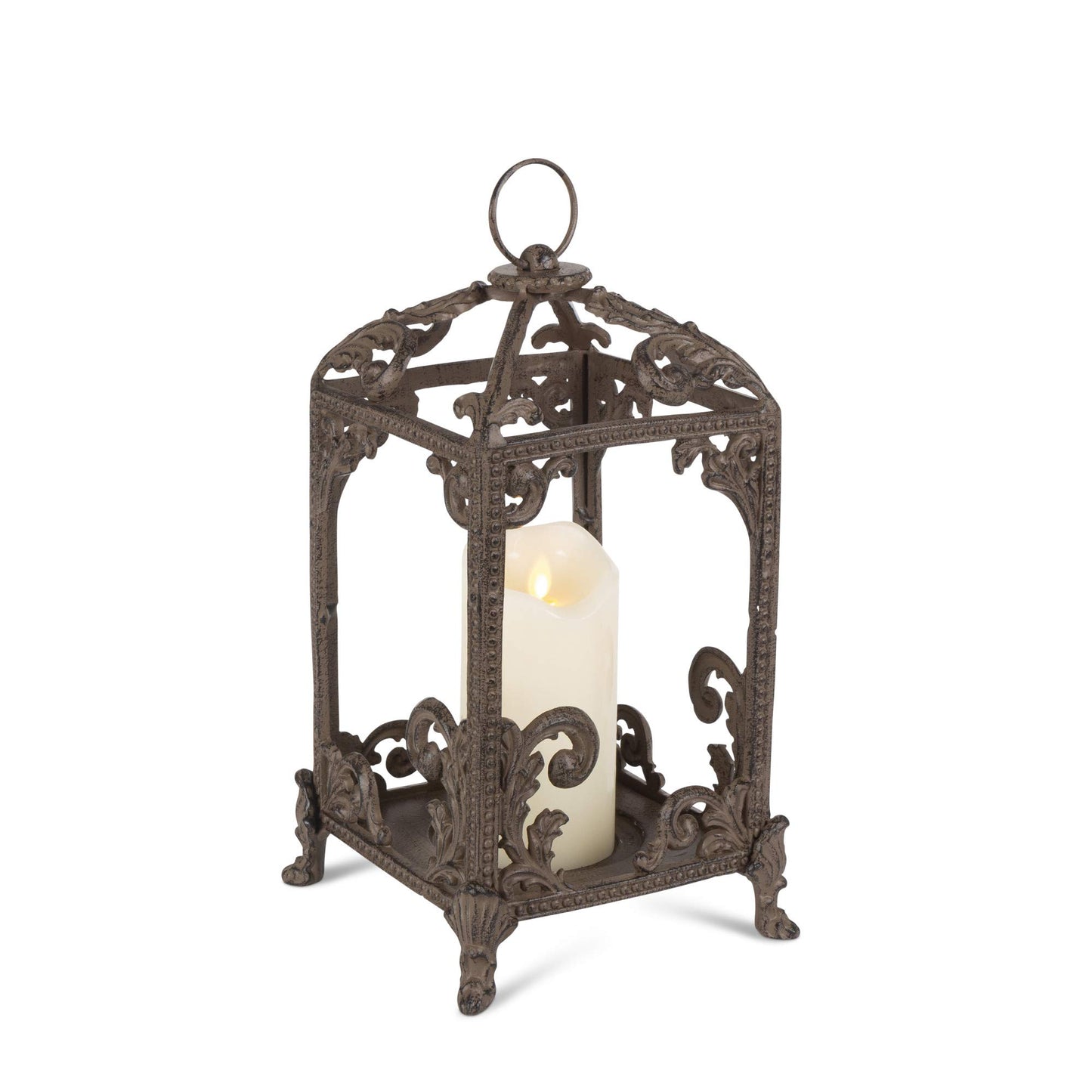 Medium Metal Acanthus Leaf Lantern.