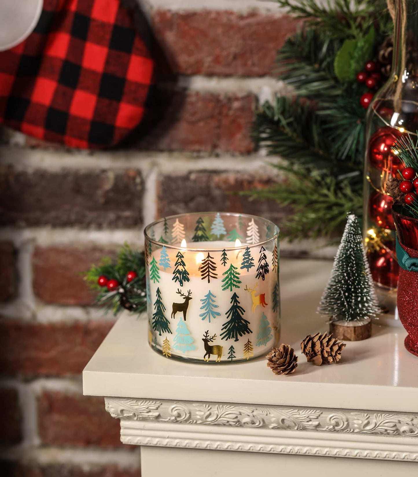 Christmas Candle, Pine Scented Candle, Christmas Tree Scented Candle, Winter Candle, Large 3 Wicks Candle, 14oz