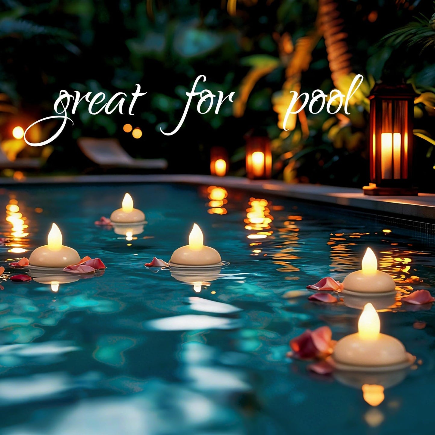 Qazcnd 24 Pack Flameless Floating Candles and Floating Artificial Flower Led Battery Operated Waterproof Floating Candles Tea Lights for Vases Centerpieces at Wedding, Party, Pool Decor Purple