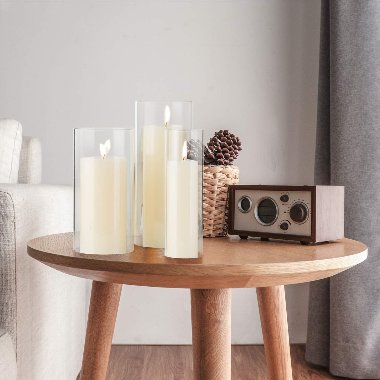 WGVI Clear Hurricane Candleholder,Glass Chimney for Candle Open Ended, Chimney Tube of Sizes in Various for Choice, 4.7" Wide x 8" Tall