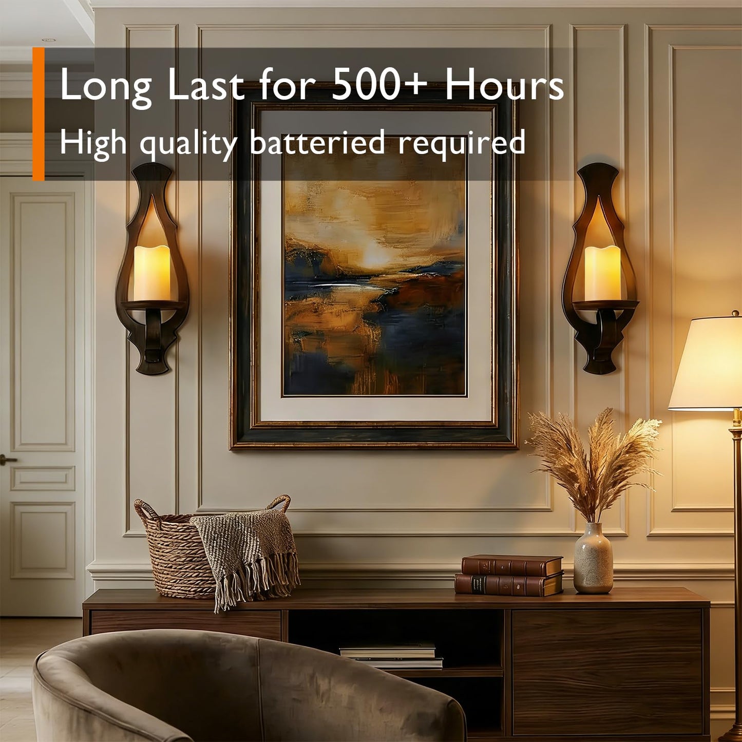 Homemory 3"x5" Flameless Candles, Outdoor Waterproof, Battery Operated LED Pillar Candles with Remote Control and Timer, Plastic, Long Lasting