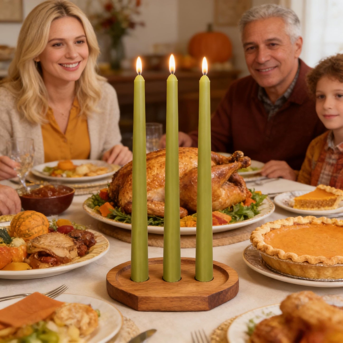 12-Pack Olive Green Taper Candles, 10 Inch Unscented Dripless Candlesticks, Long-Lasting Burn Time of 7-8 Hours, Perfect for Christmas Home Décor Spring and St. Patrick's Day
