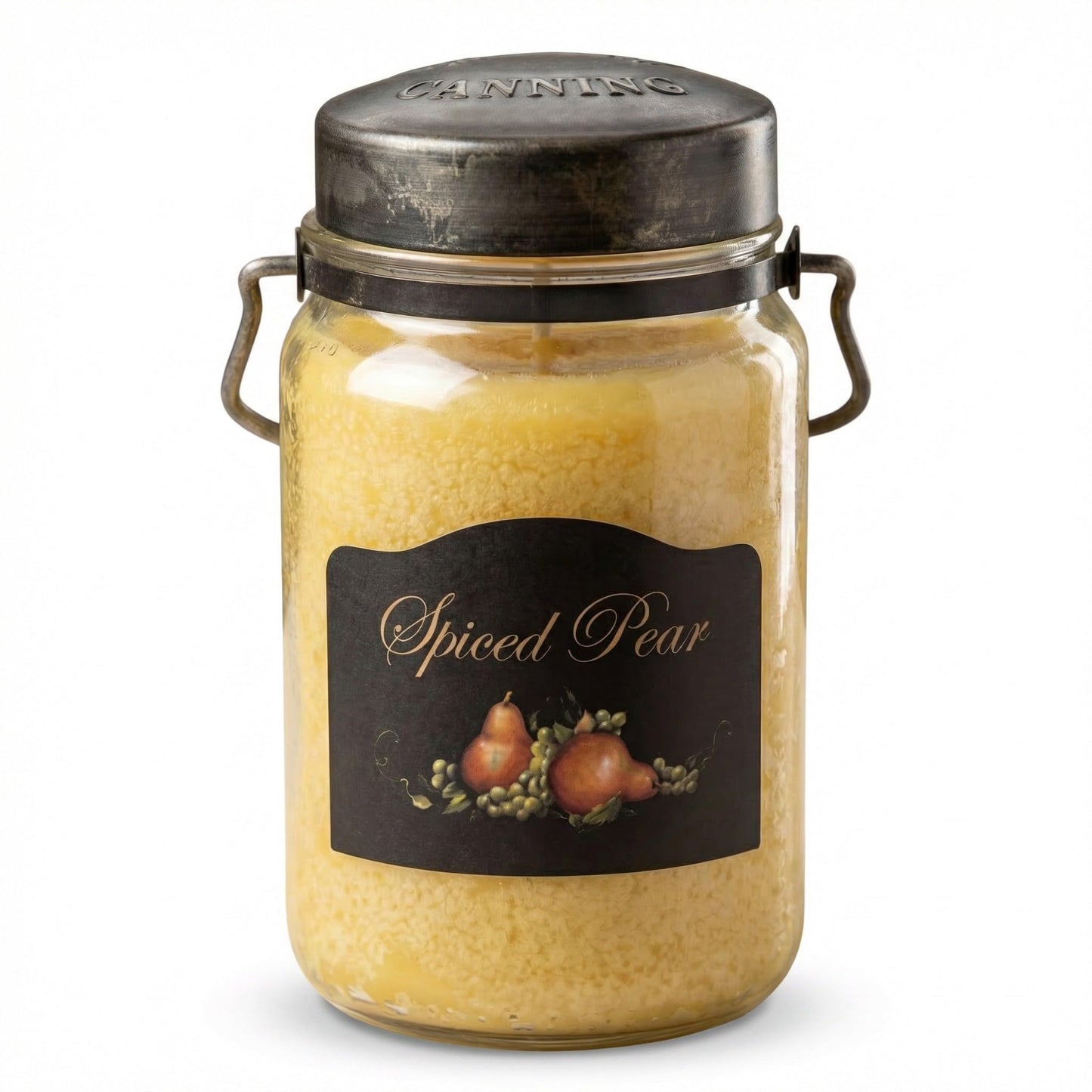 McCall’s Candles | Spiced Pear | 26 oz Scented Candle | USA-Poured | Vintage Rustic Jar with Carrying Handle | Cozy Fall-Inspired Fragrance