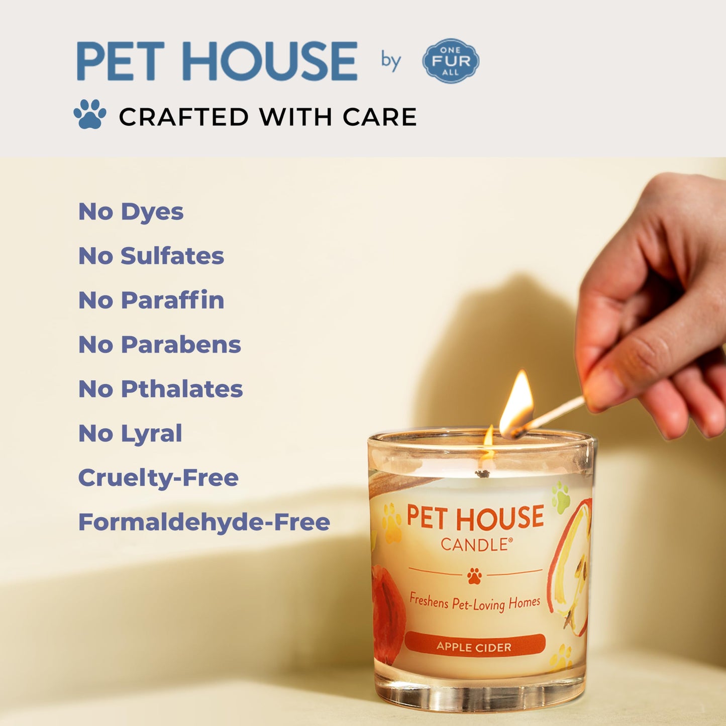 Pet House Candles Plant Based Cookie Scented Candle Clean Burning, Long Lasting for Home, Snowfall