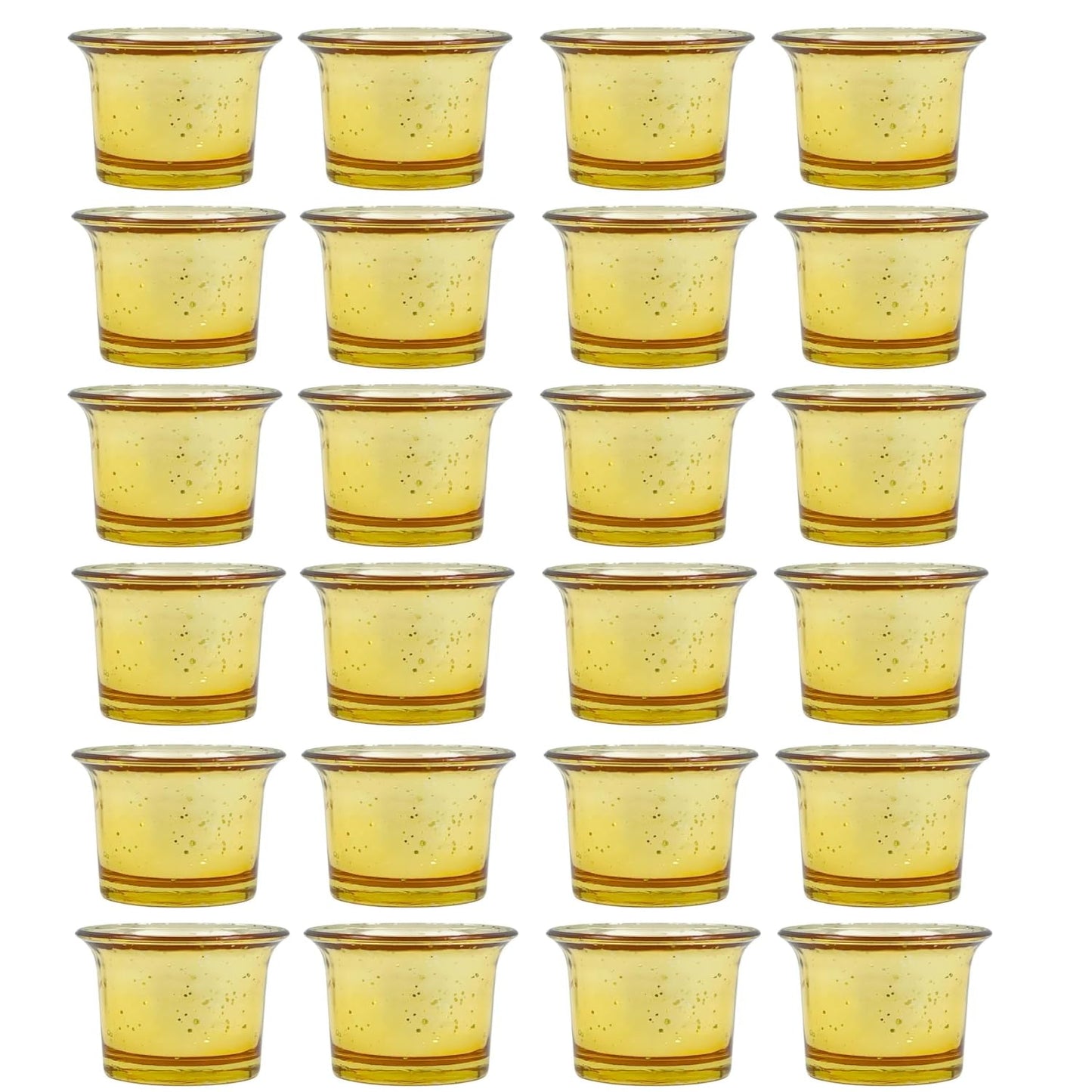 Hosley Set of 24 Metallic Gold Finish Glass Candle Tealight Holders Elevate Your Space with Elegant Decor and Timeless Ambiance