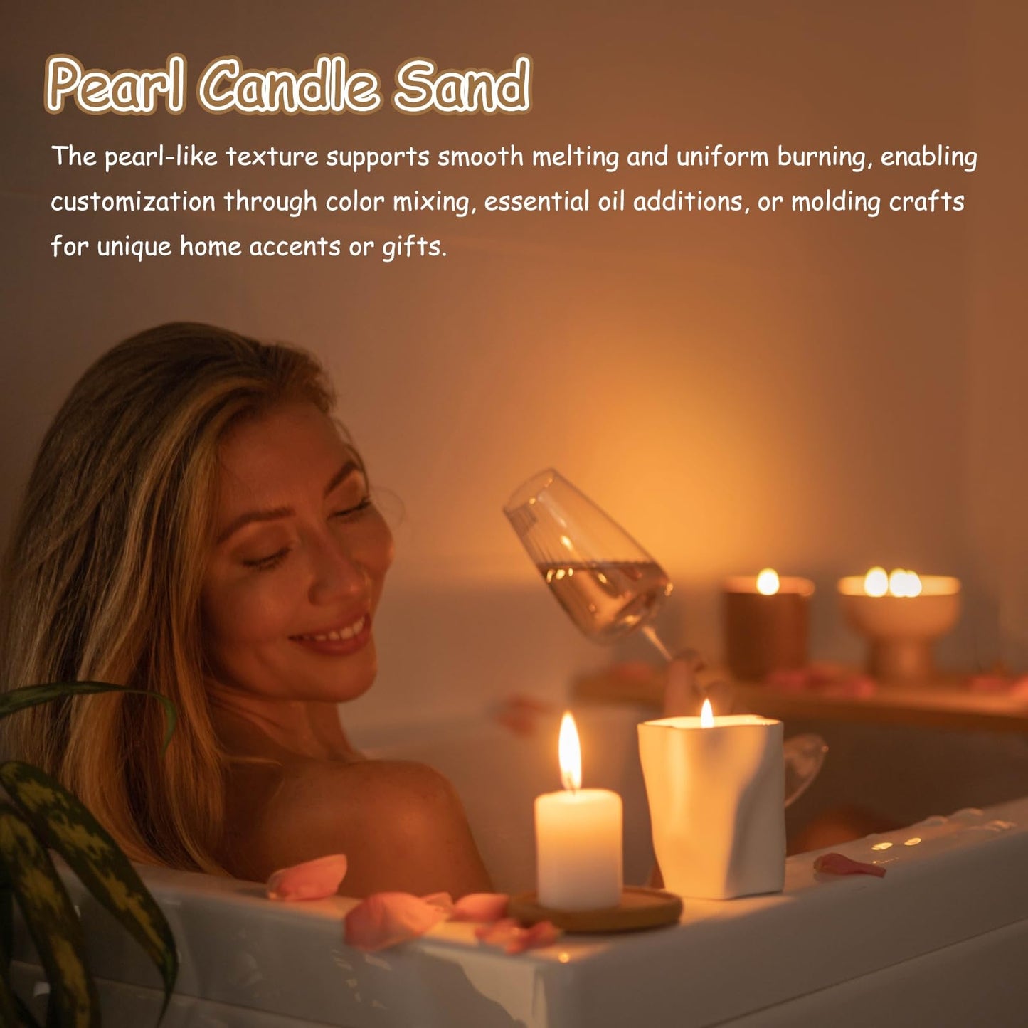 MECCANIXITY Pearled Sand Candles with 20 Pcs Wicks 7Oz / 200g Candle Beads Refillable Powder Sand Wax Making Kit for Thanksgiving Christmas Wedding Party DIY Home Crafts, Purple