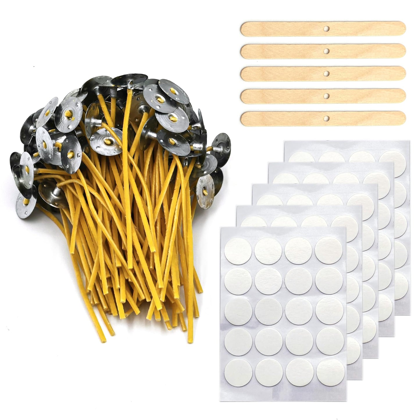 SWIGRANCE 10cm Hemp Candle Wicks 100Pcs, Hemp Braided Wick for Handamde Candle Making, Pre-Waxed with Beeswax