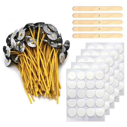 SWIGRANCE 10cm Hemp Candle Wicks 100Pcs, Hemp Braided Wick for Handamde Candle Making, Pre-Waxed with Beeswax