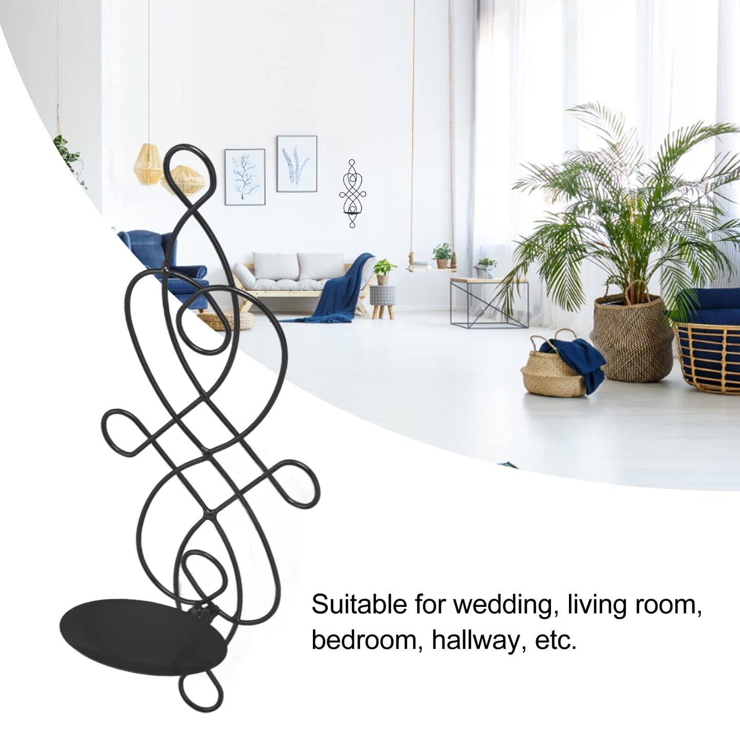 Wall Sconces Candle Holder, Set of 2 Iron Hanging Candle Sconce Holder Foldable Wall Candle Holder for Bedroom Dining Room (Black)