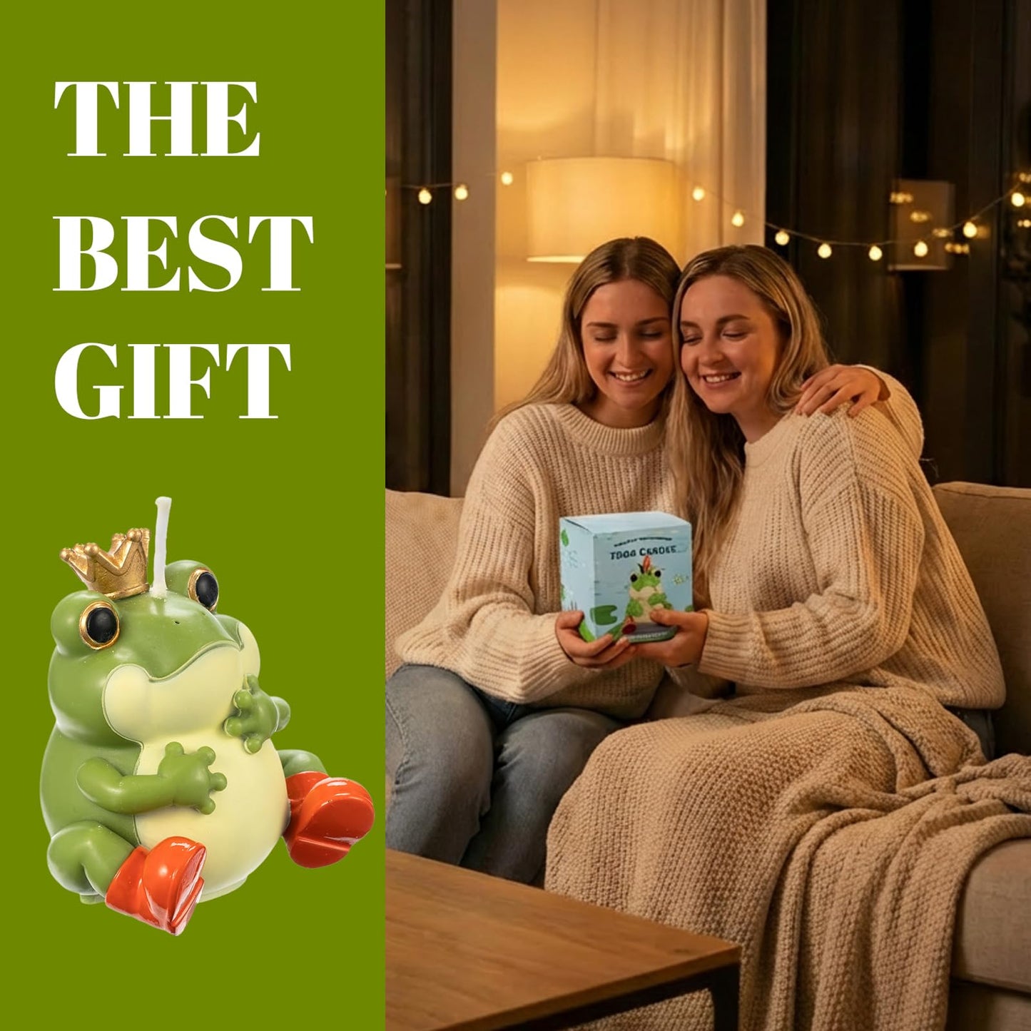 CabyGift Frog Candle Mom Dad Gifts Home Decoration, Forest Meadow Scented Soy Candles, Funny Animal Shaped Candle for Shelf and Desk Decoration, Cute Frog Gift for Frog Lovers