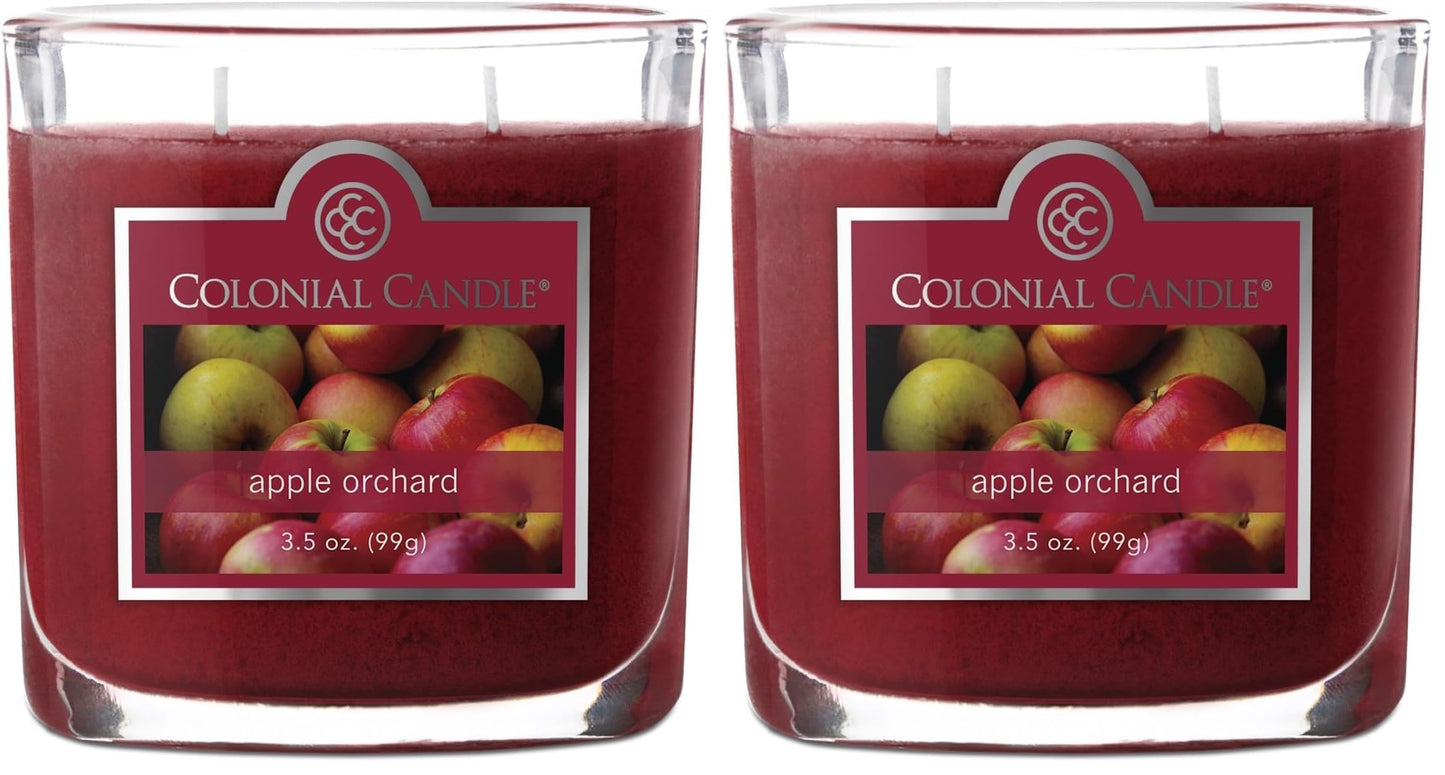 Colonial Candle Apple Orchard Scented Jar Candle, 2 Wick, 3.5 oz, Mottled Wax Candle (Pack of 2)