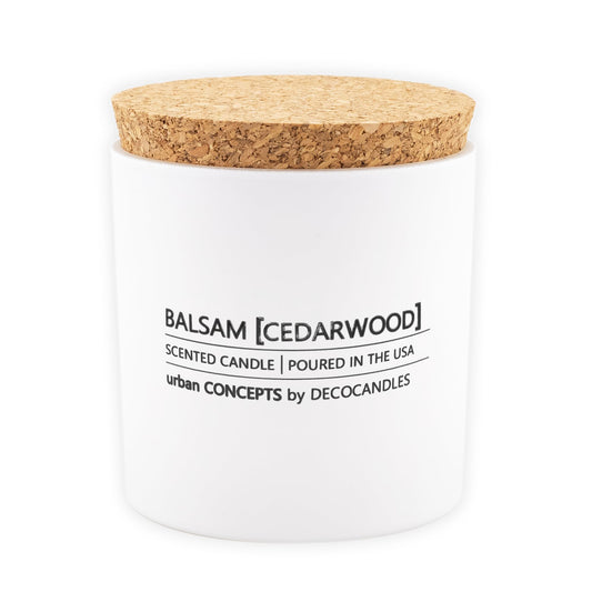 Urban Concepts by DECOCANDLES - Balsam & Cedarwood Highly Scented Candles for Home - Hand Poured in USA (9 Oz. Cork)