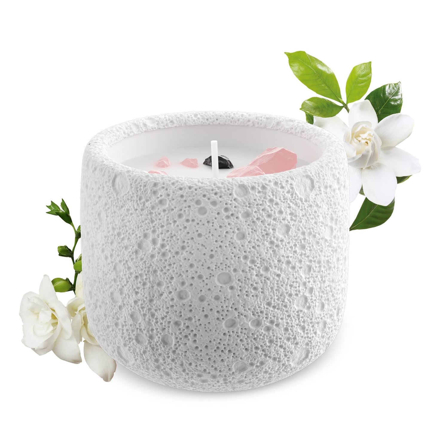 Gardenia Scented Candles Gypsum Jar Candle, Soy Candles for Home Fragrance & Decor, Ideal for Creating Relaxing Ambience & Holiday Gifting | 5.64 Oz (Gardenia)