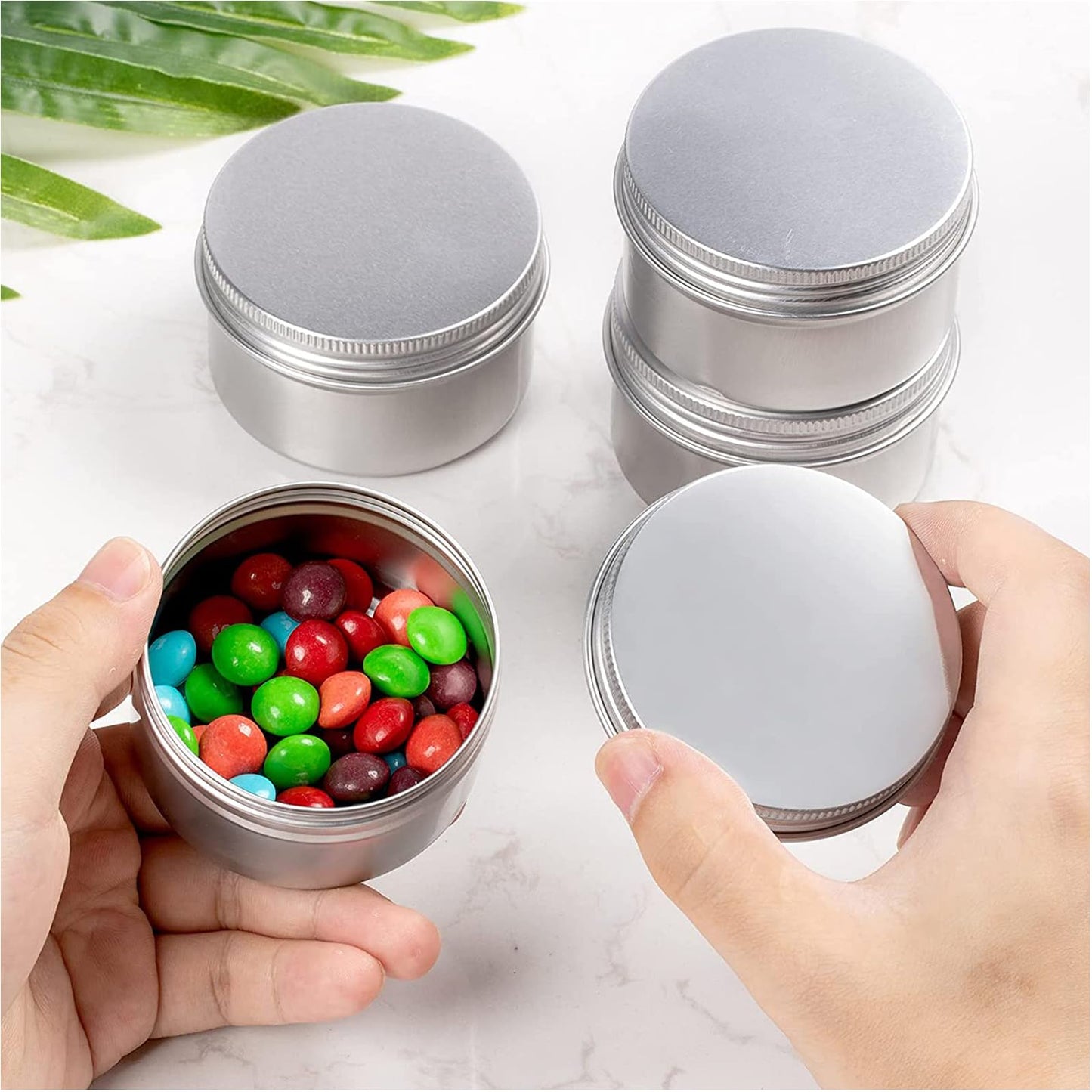 SEHOI 30 Pack 10 OZ Aluminum Tins Cans, Large Round Metal Tins Jars with Screw Lid, Metal Tin Food Candle Containers for Cosmetic, Spices, Candies