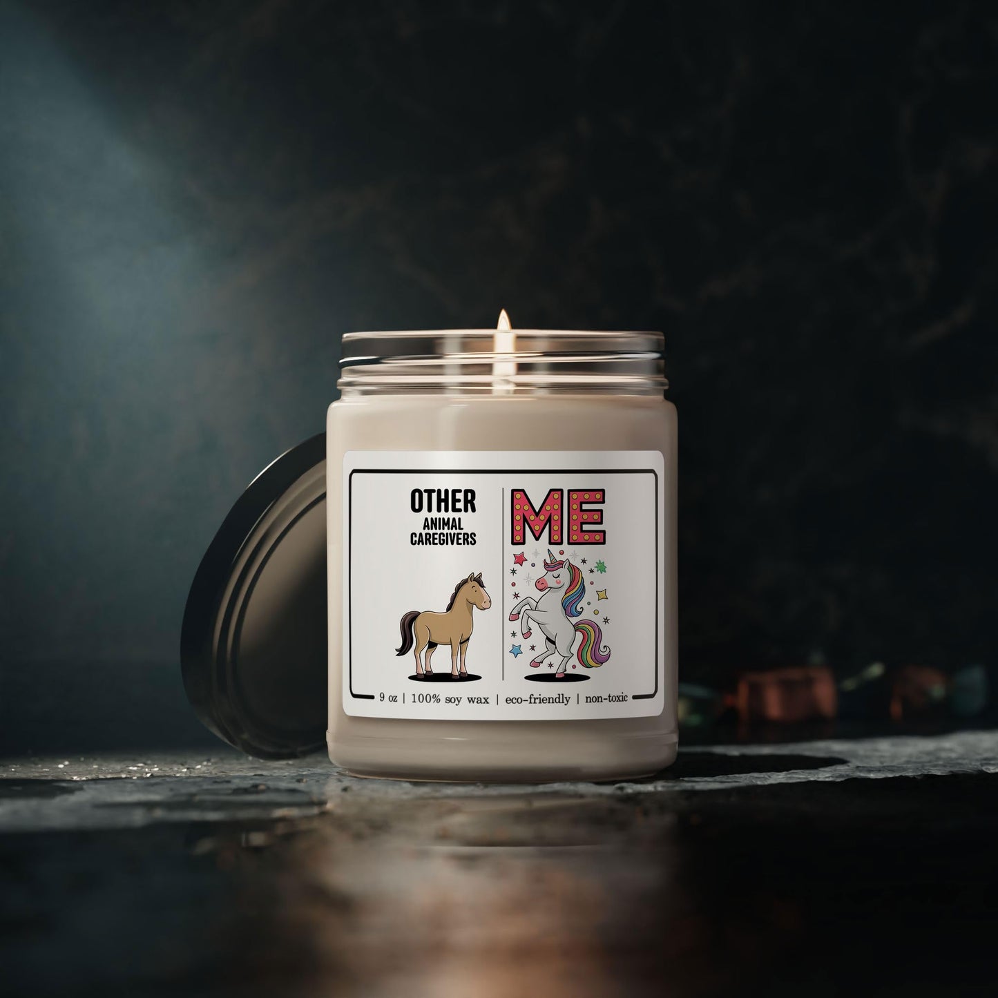 Funny Animal Caregiver Gifts for Women - Other Animal Caregivers vs Me Unicorn Candle for Coworker Staff Employee Boss Manager - Christmas - 9oz Soy Wax Cinnamon Vanilla Scent