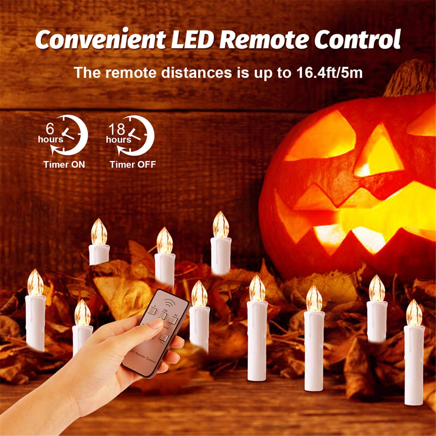 MIXALY 10 PCS Flameless Tapers - Battery Operated LED Window Candles with Remote Updated Timer Function - Christmas Candles Warm White - Perfect for Wedding/Party/Birthday Decor