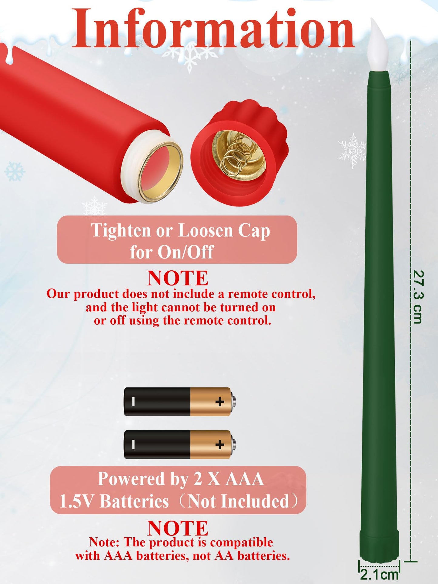 Funtery 48 Pcs Flameless LED Taper Candles Battery Operated Candles Bulk Realistic LED Candlesticks Flickering for Wedding Church Graduation Party Home Decor(Red, Green,Classic Style)