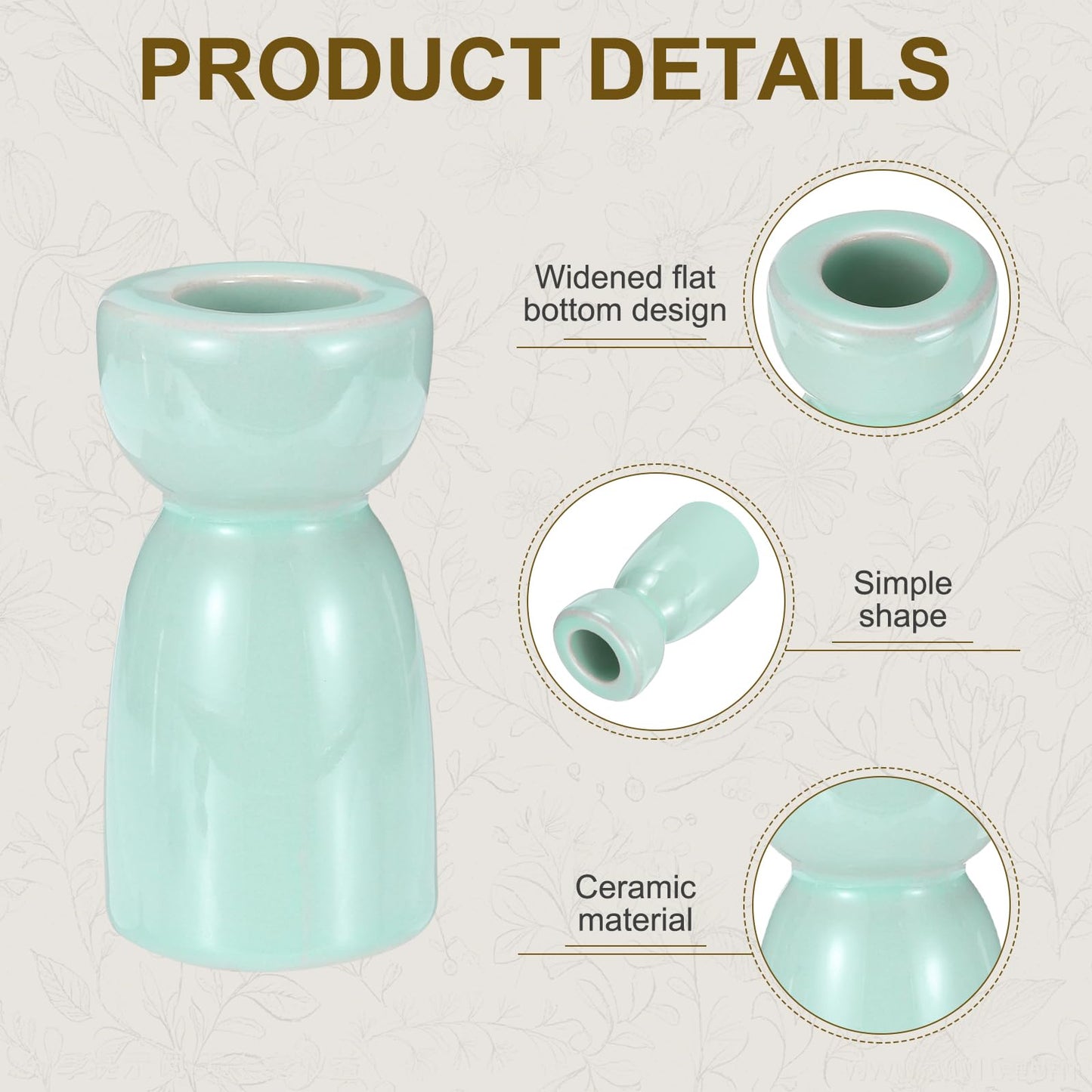 uxcell 2 Pack Candlestick Holder Bright Light Blue Ceramic Taper Candle Holder Candle Stand Holders Modern Style Decoration for Centerpiece Tabletops Anniversary