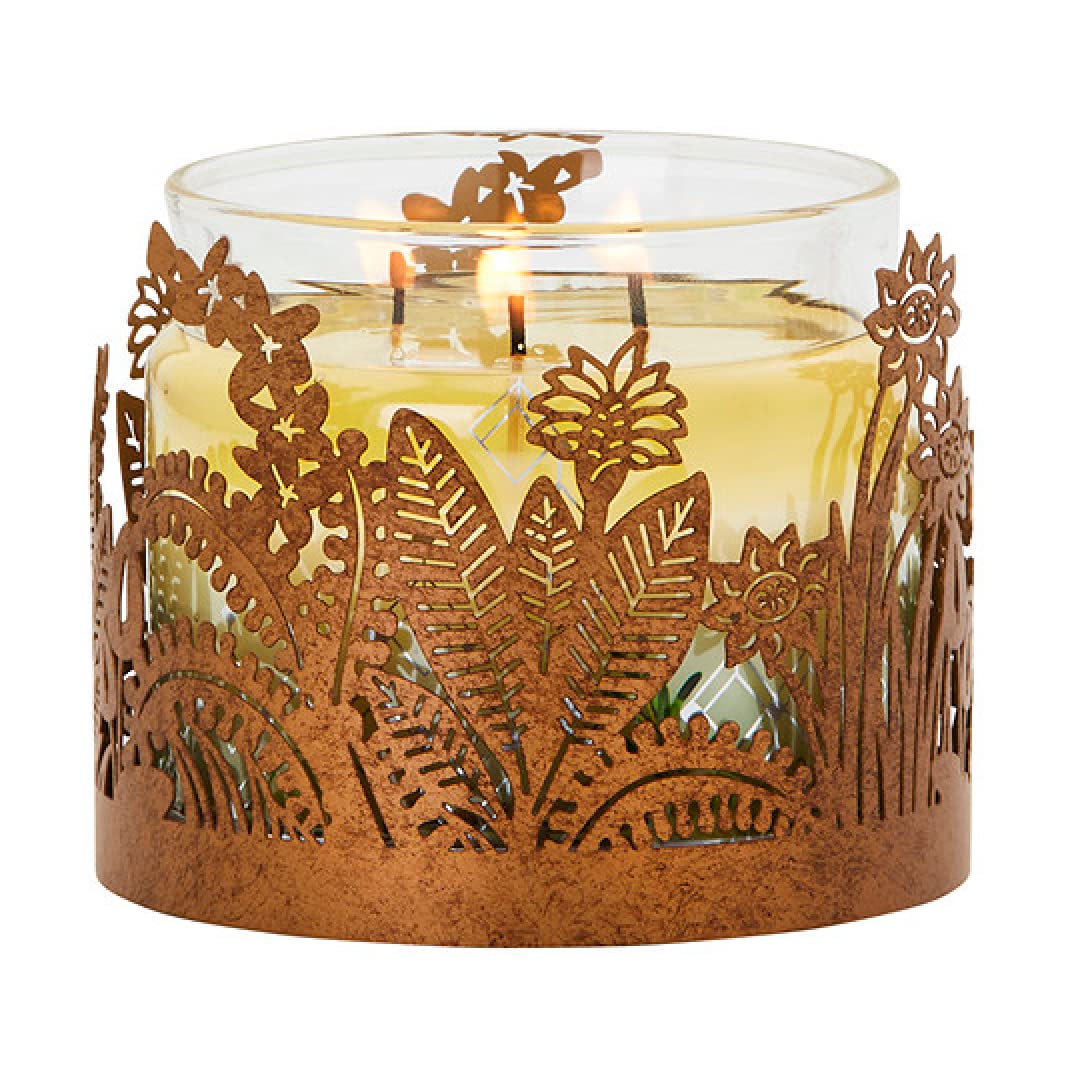 PartyLite Candle Jar Holder - Golden Frond Candle Holder Accessory Home Decor…