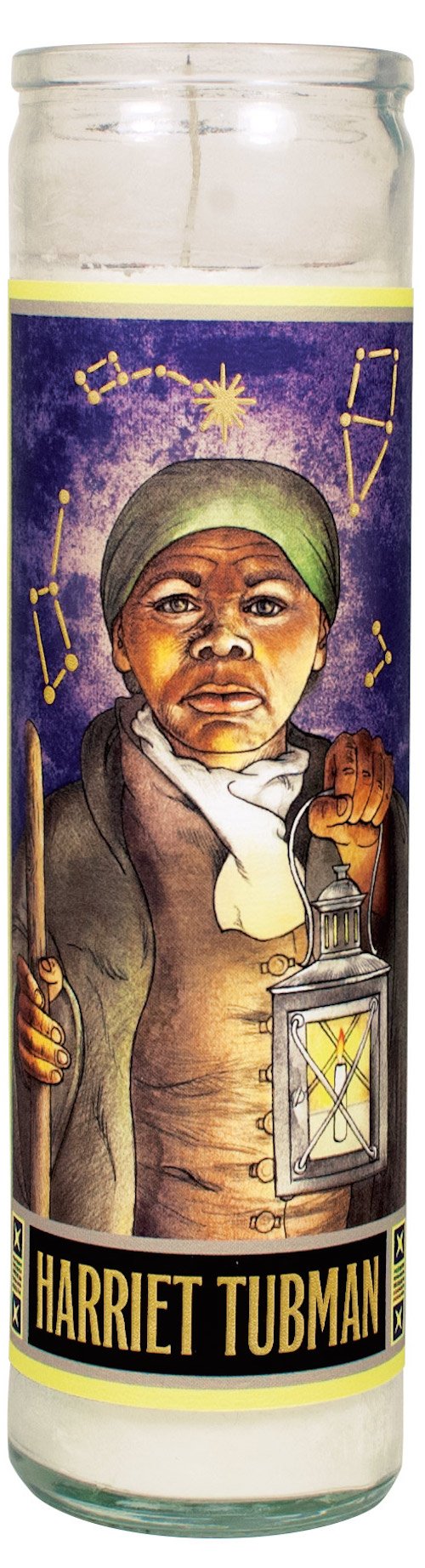 The Unemployed Philosophers Guild Harriet Tubman Secular Saint Candle - Unscented 8 Inch Tall Glass Prayer Votive, Made in The USA