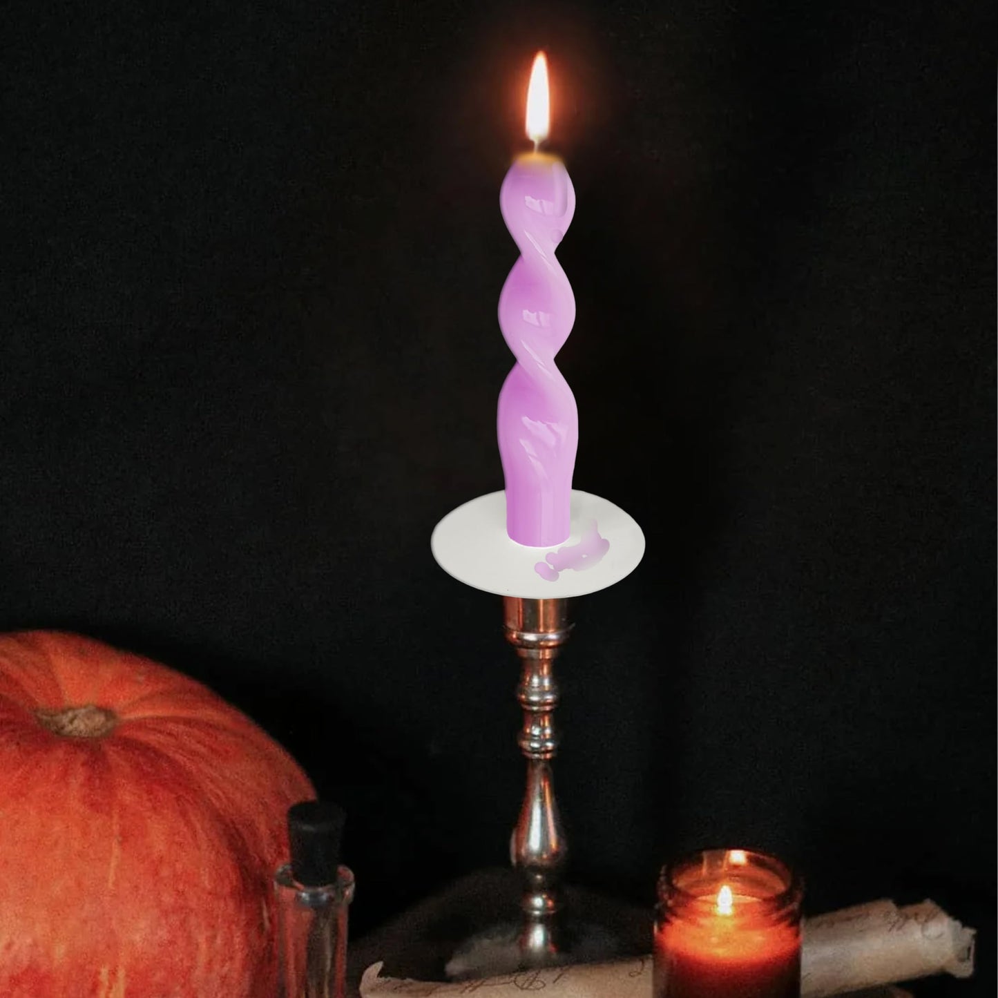 Spiral Taper Candle Tall Twisted Candlesticks -10 INCH Purple Candle Sticks Long Tapered Candle Unscented Candles with Candle Drip Tray for Holiday Wedding Party Home Decoration