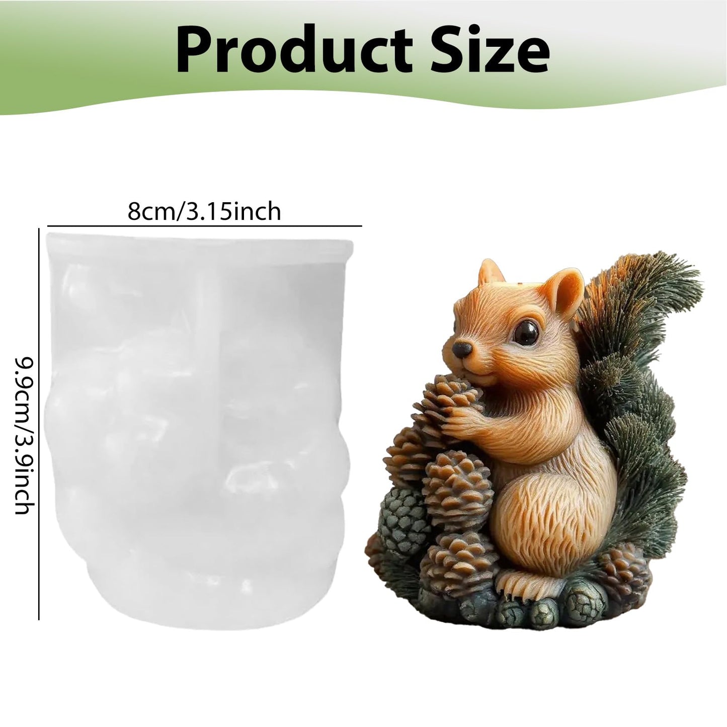 Squirrel Silicone Candle Mold, 3D Cute Animal Squirrel with Pinecone Molds for Candle Making, Resin Casting Molds for DIY Epoxy Resin Craft, Aromatherapy, Plaster Ornament & Home Decoration