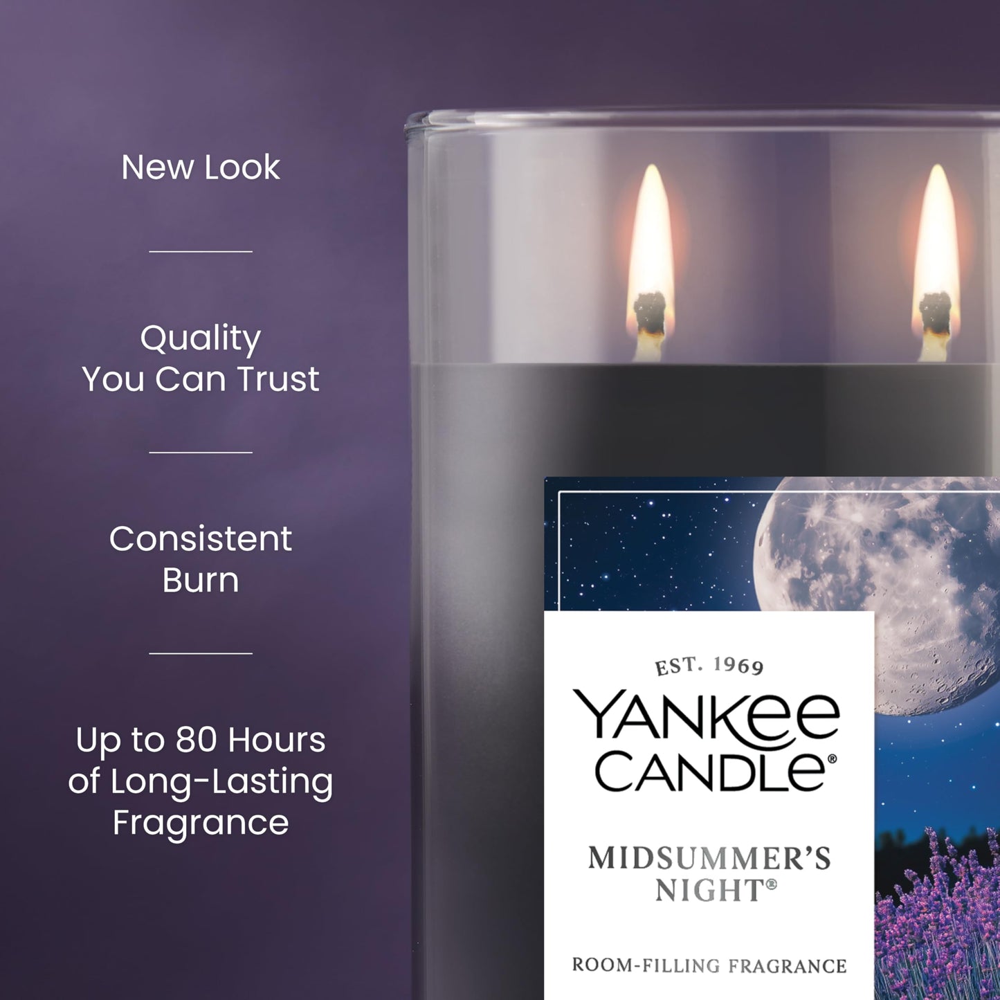 Yankee Candle Large Tumbler Scented Candle with up to 80 Hour Burn Time, Premium Plant Wax Blend for Consistent Burn, 20 oz Tumbler Candle with Room Filling Fragrance, Midsummer's Night