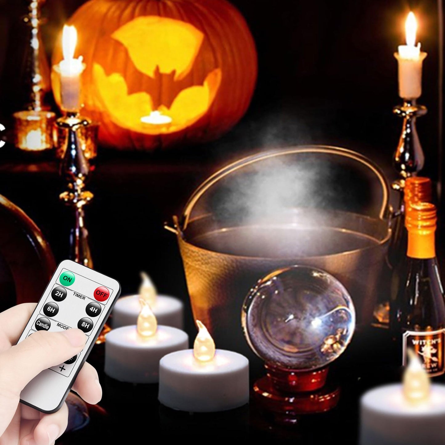 Hanzim Tea Light Candles with Remote Control,Flickering Flameless LED Candle,Long Lasting 400+Hours,Battery Operated with Timer for Home Decoration Seasonal &Festival Celebration WarmWhite (24pcs)