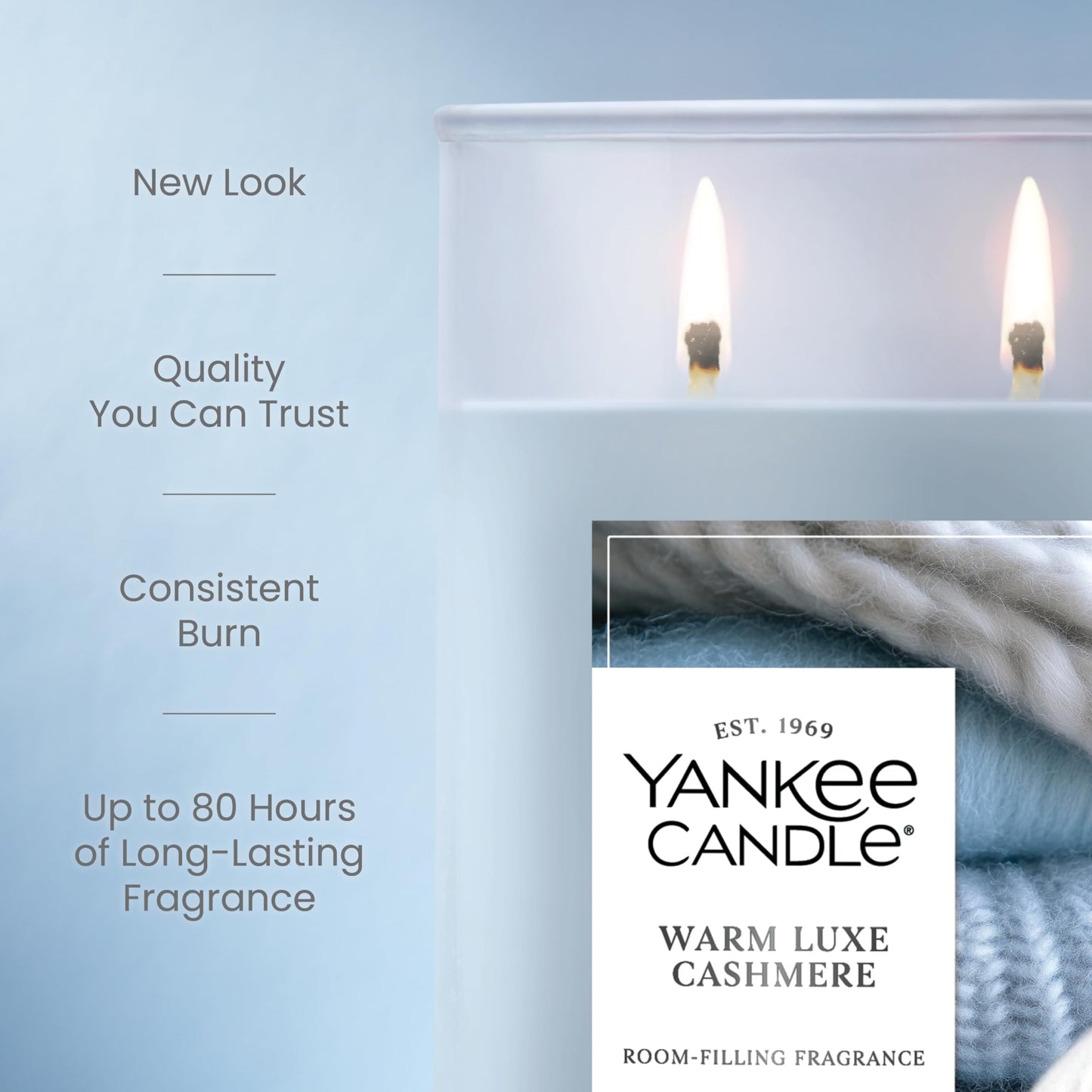 Yankee Candle Large Tumbler Scented Candle with up to 80 Hour Burn Time, Premium Plant Wax Blend for Consistent Burn, 20 oz Tumbler Candle with Room Filling Fragrance, Warm Luxe Cashmere