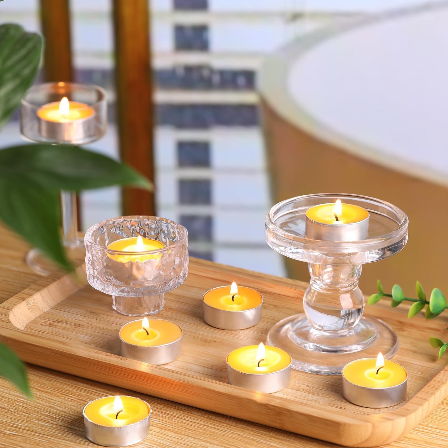 50 Packs Beeswax Tealight Candles, Pure Beeswax Candles Tea Lights Candle, Natural Organic Tealights Unscented Smokeless Clean Burning with 4 Hour Burn Time