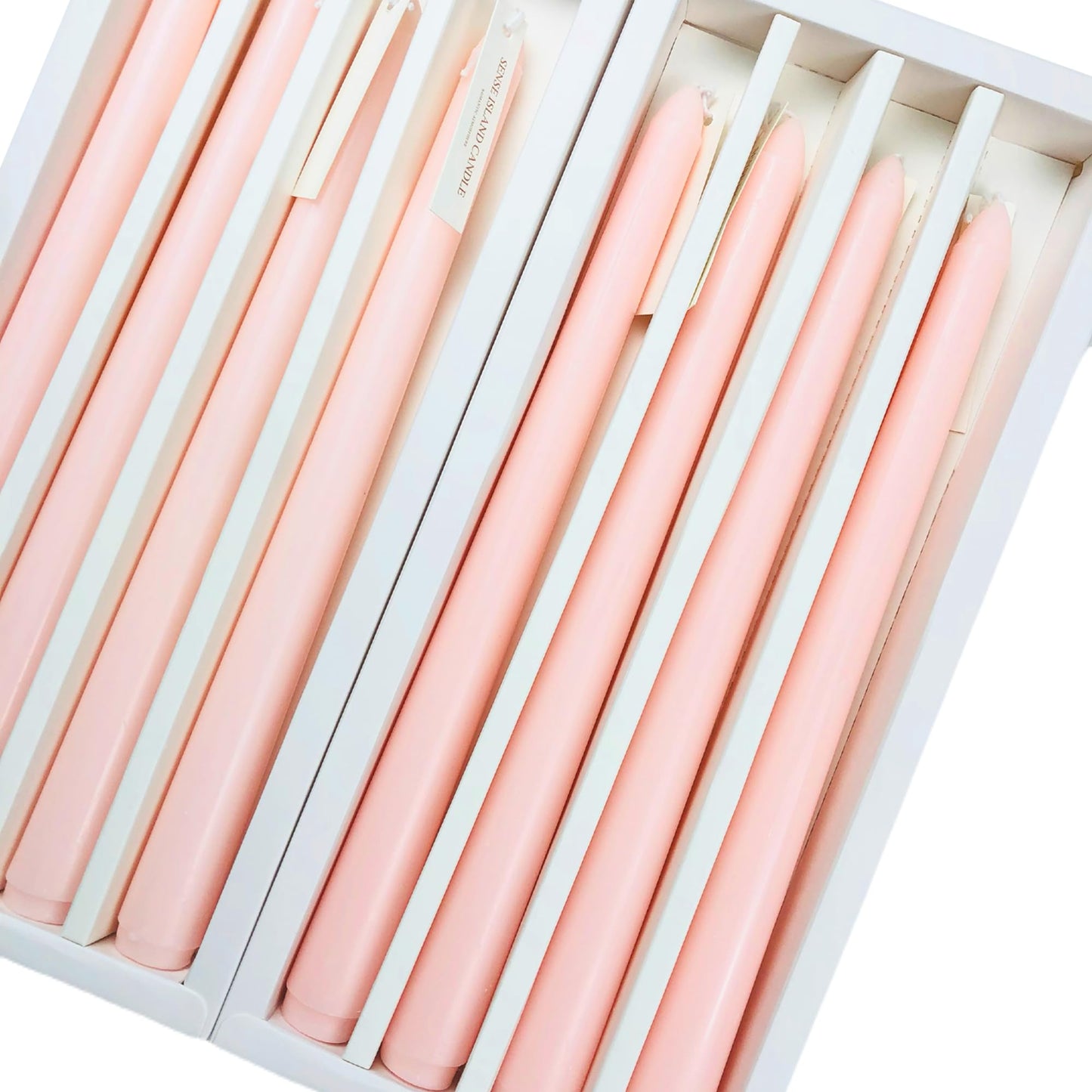 Baby Pink Blush Taper Candles 10'' Non Toxic Candle Sticks Set of 8 | Rose Scented Natural Soy Wax Candlesticks for Home Decorations, Tapered Candles for Wedding House Warming Gifts