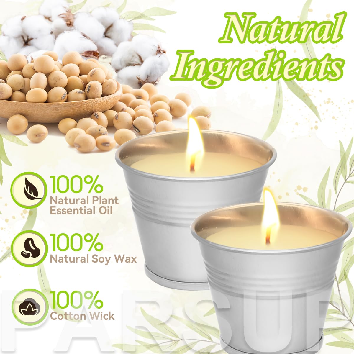 12PCS Citronella Candles - Garden Citronella Scented Candles Outdoors, 120-180 Hours Burning, Natural Soy Wax, Portable Jar Candle Gift Sets for Home Patio Yard Indoors, Balcony, Camping