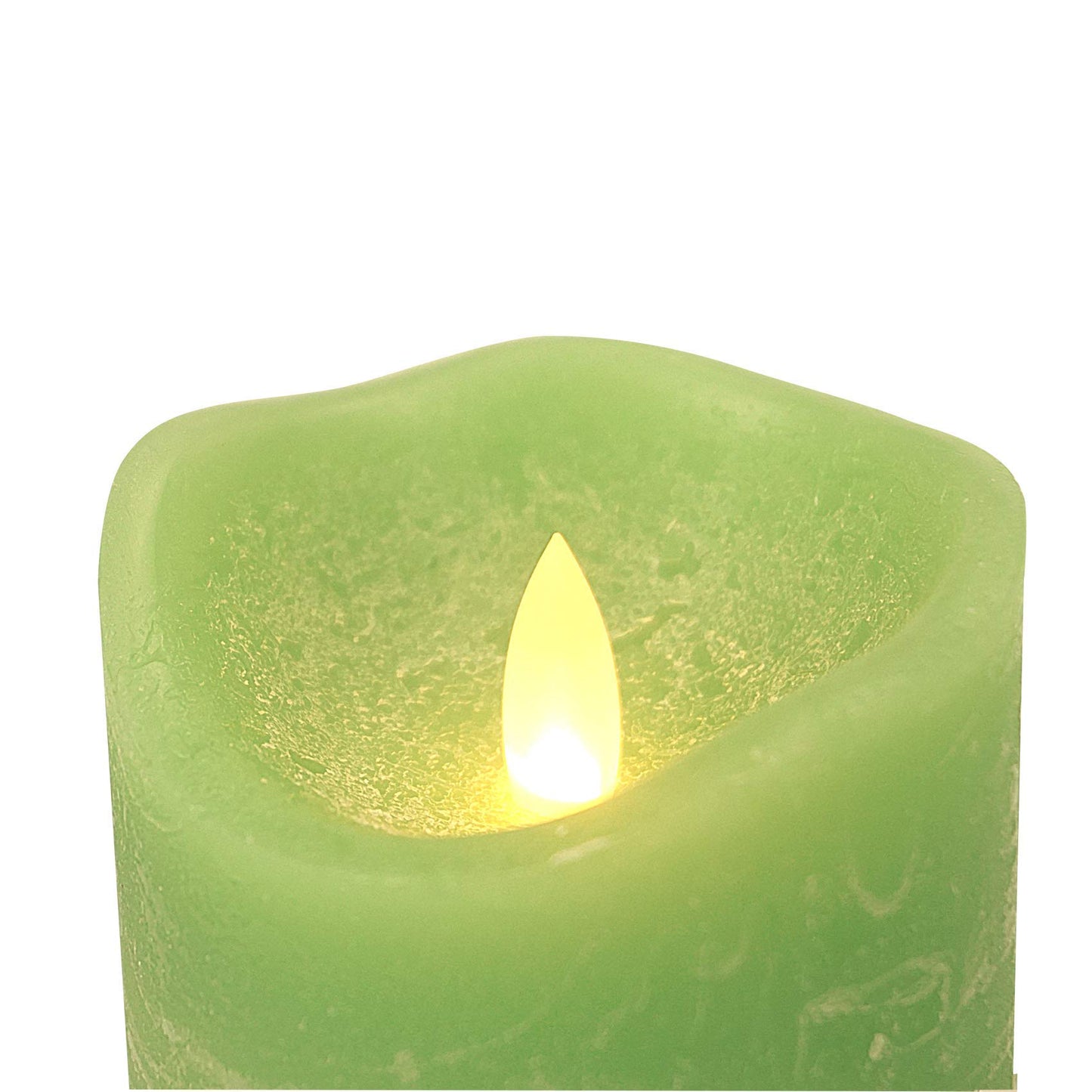 iZAN 3 Pack Real Wax Flameless Candles Battery Operated LED Pillar Flickering Realistic Electric Candle Gift Sets with Remote Control and Cycling 24 Hours Timer 3”D X 4" 5" 6" H (Apple Green)