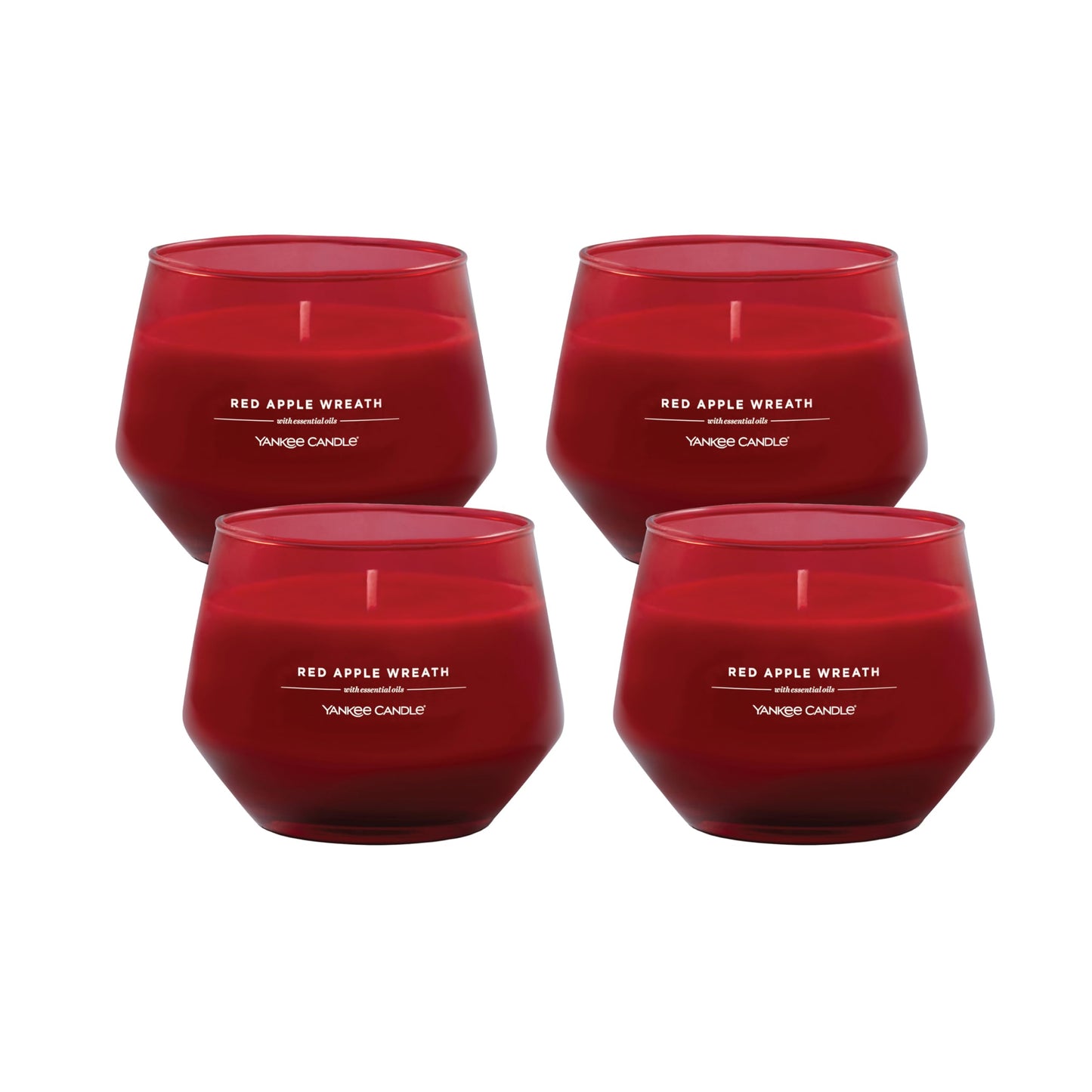 Yankee Candle Studio Medium Candle, Red Apple Wreath, 10 oz, 4-Pack