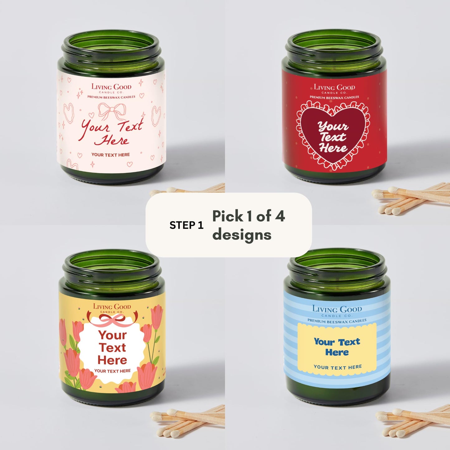 Personalized Message Pure Beeswax Candle for Her & Him - 3 Scent Choices: Palo Santo - Coastal Breeze - Tranquility - Non-Toxic & Pet Friendly - Gift for Wife Girlfriend Mom Dad - 5.5 OZ