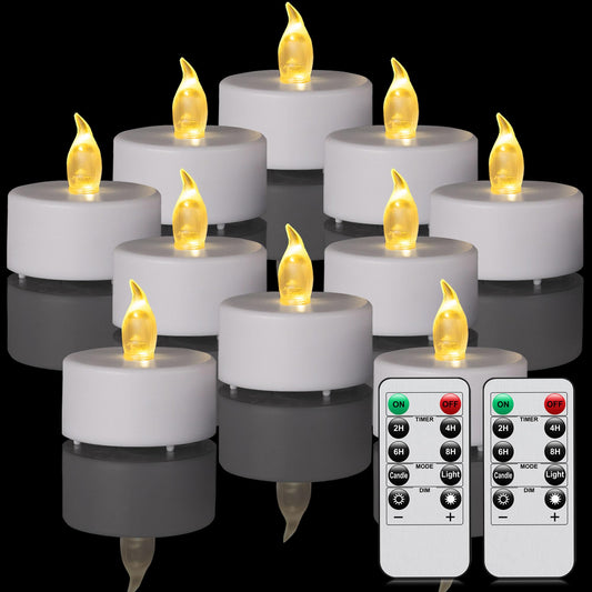 LED Tea Light Flameless Candles with Remote Control Flickering Tealight Long Lasting, Battery Operated with Timer for Halloween Home Decoration Seasonal &Festival Celebration WarmYellow (50pcs)