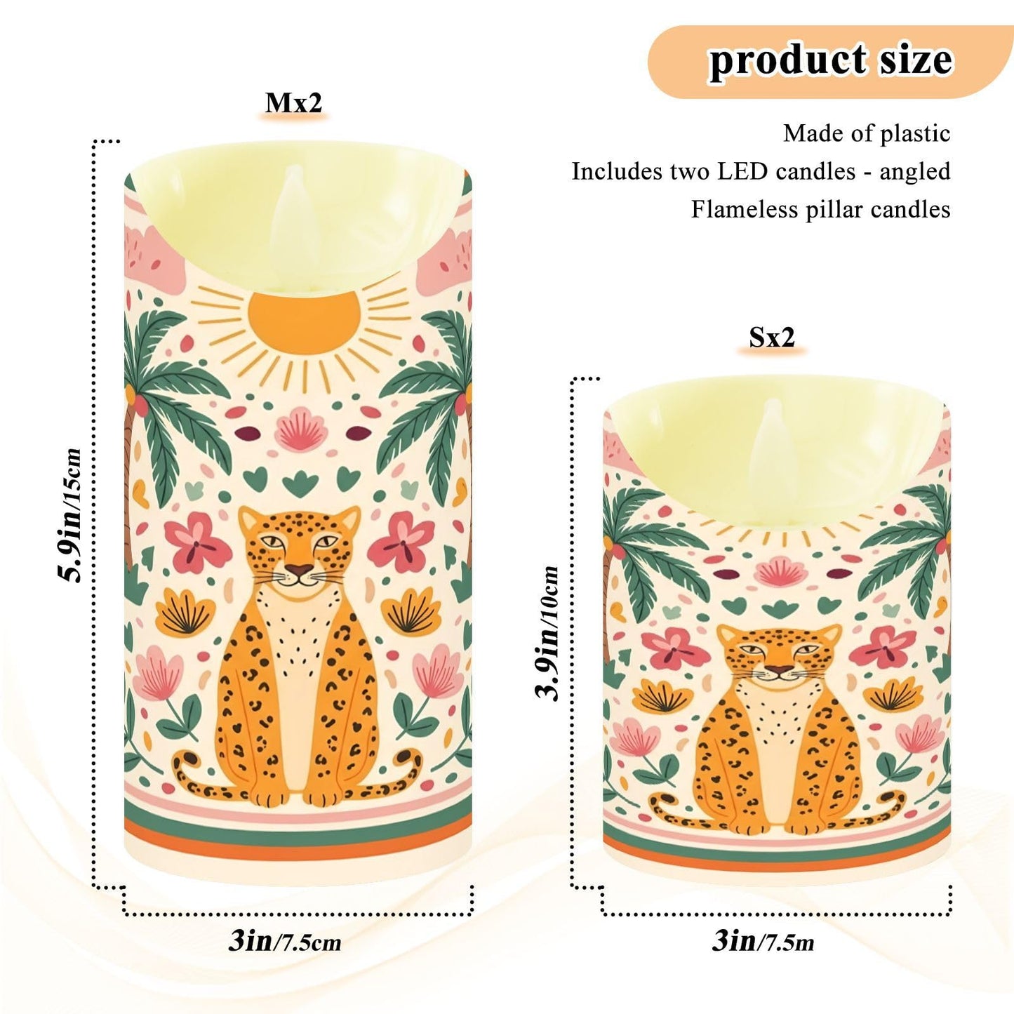 Gravopti Panther 2 Pack Flameless LED Pillar Candles with Remote & Timer, Battery Operated, Flickering Wax Candle for Wedding, Romantic Home & Party Decor