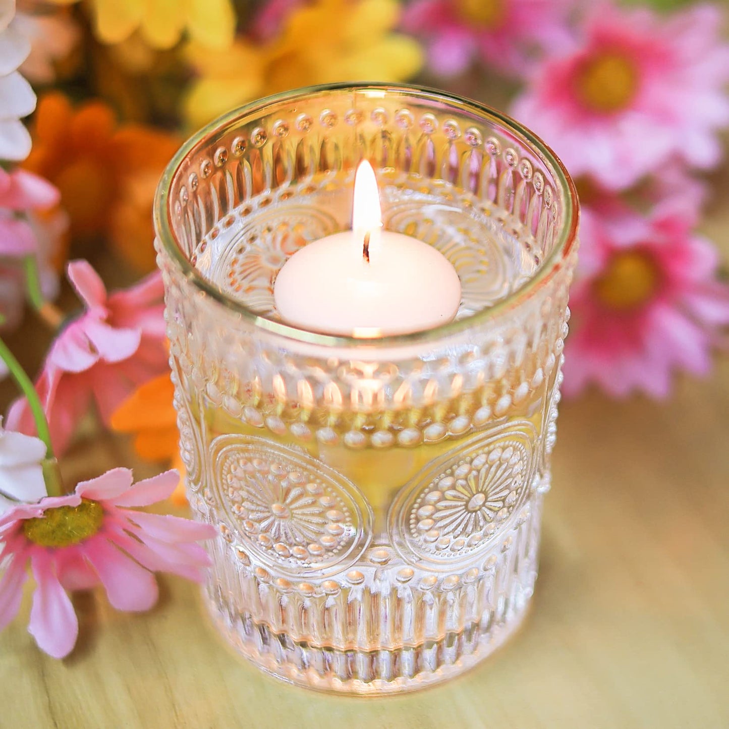 Floating Candles Centerpieces - 40 Pack 1.5 Inch Floating Candles for Centerpieces, Nice for Halloween, Christmas, Thanksgiving, New Year & More - Good for Home Decor & Centerpieces (White)
