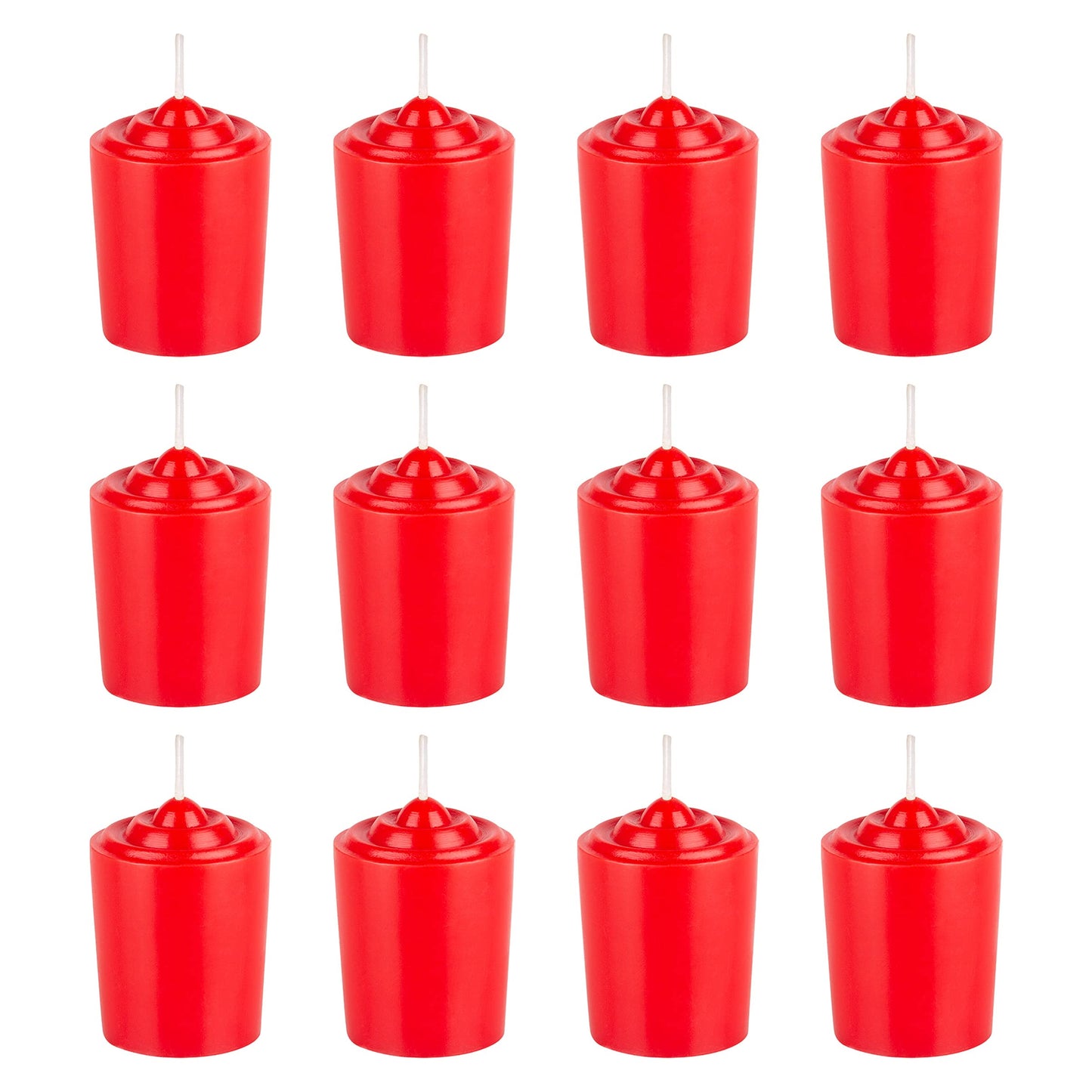 Red Unscented 15 Hours Votive Candles Pack of 12