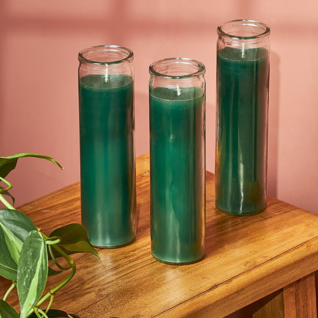 Aspen Brands Blessed Sanctuary Devotional Prayer Candle Religious Candle, (Green, 12 Pack)