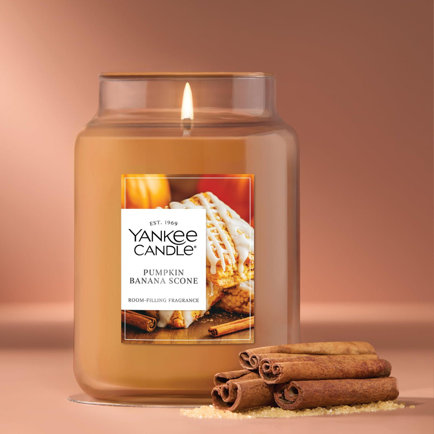 Yankee Candle Pumpkin Banana Scone, Scented Candle, 22oz Large Jar with up to 150 Hour Burn Time, Giftable