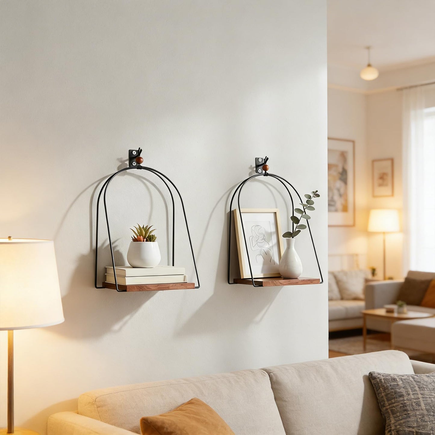 ZEXUIRU 2 Set Metal Wall Candle Sconce for Living Room Bedroom Dining Room Bathroom Decorative Iron Candle Holders Farmhouse Wall-Mounted Metal Sconces Holder - Black 11.8in