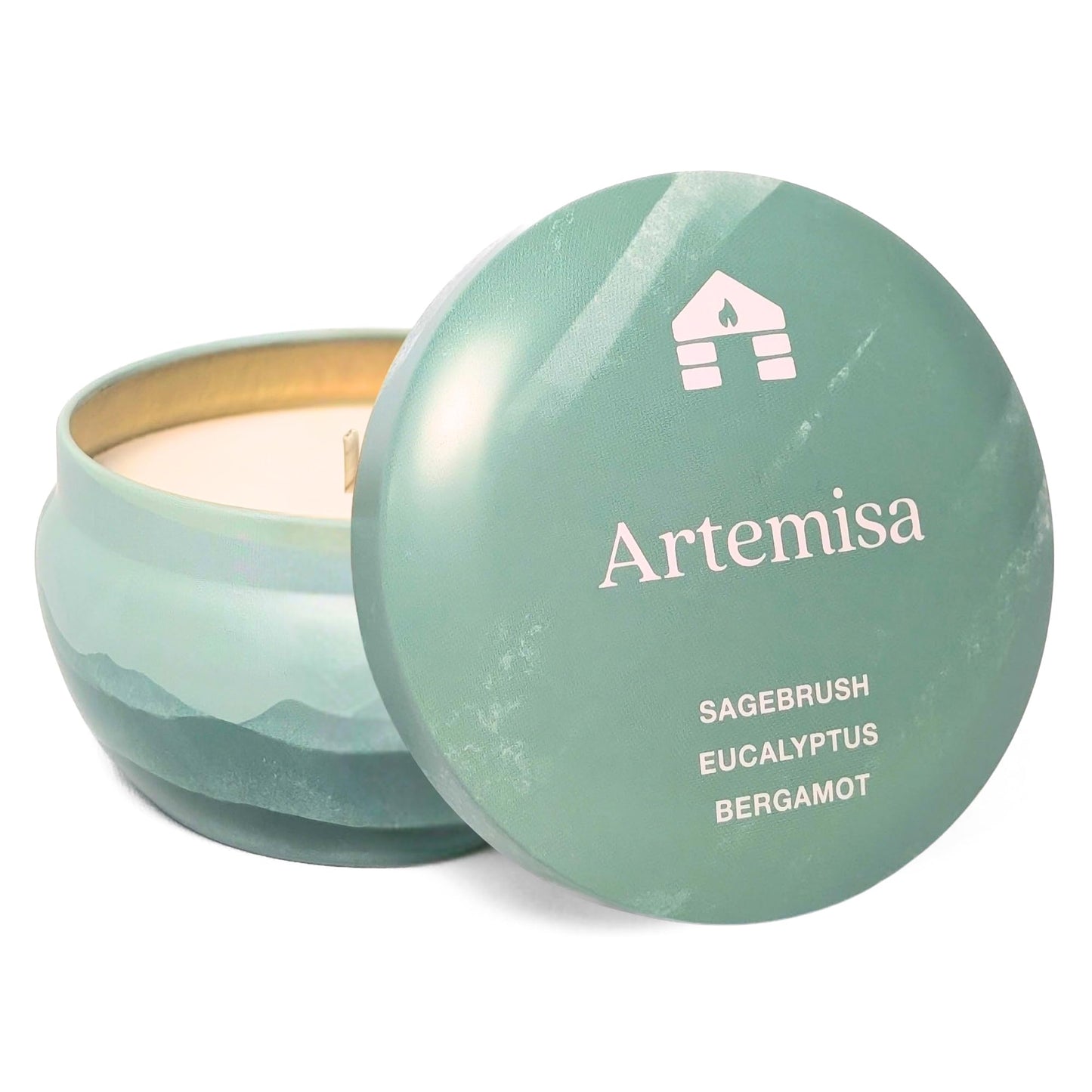 Bluecorn Aromática Scented Candle Tin, Sagebrush, Bergamont & Eucalyptus, Vegan Coconut Wax, Clean Burning & Long Lasting Candle, Room Decor, Gifts for Women and Men, Made in USA, 8 Oz