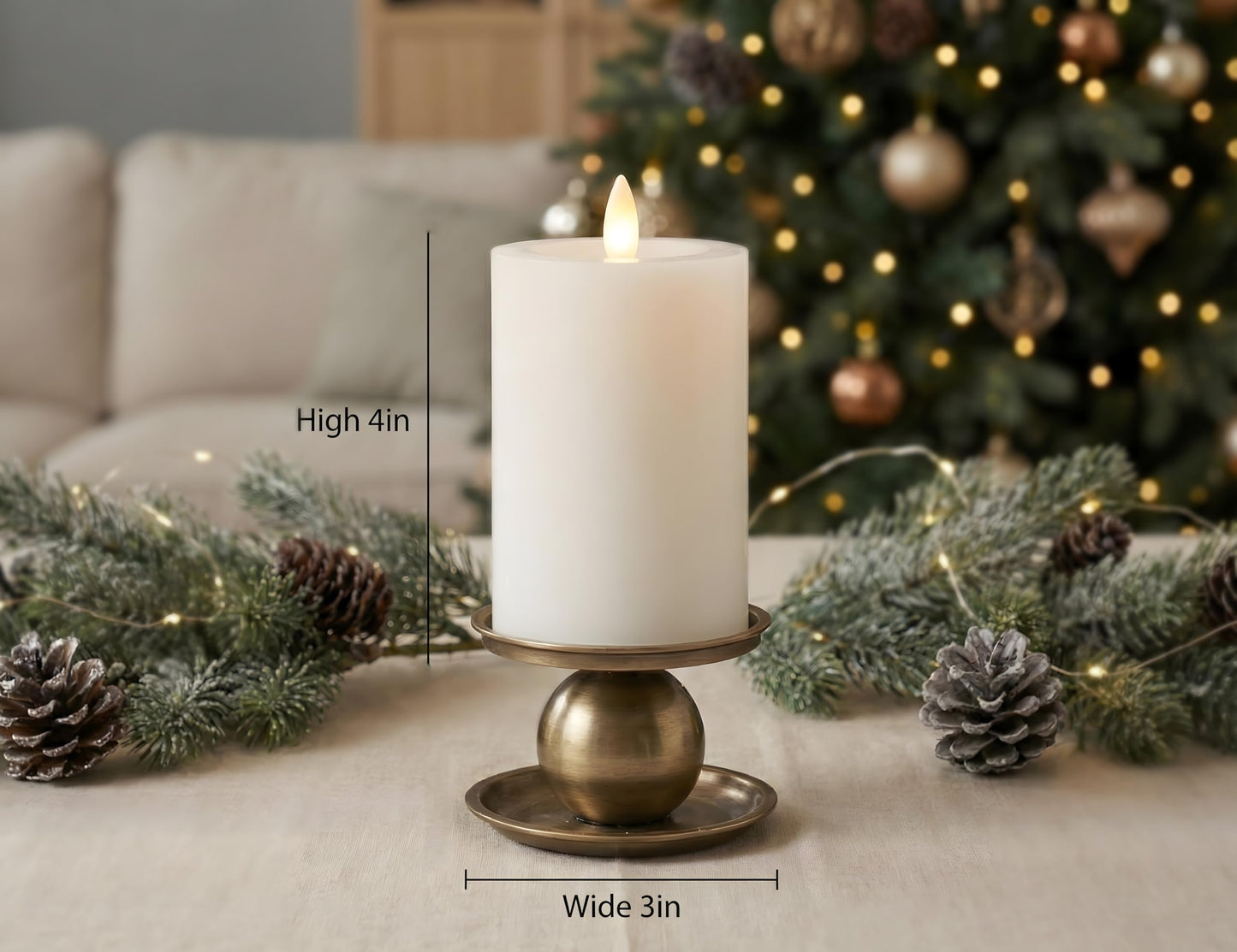 CozierGlow Flameless Pillar Candles Flickering with Remote Timer, Battery Operated LED Candles Up to 400 Hours, 3D Moving Flame Real Wax Candles. (White)
