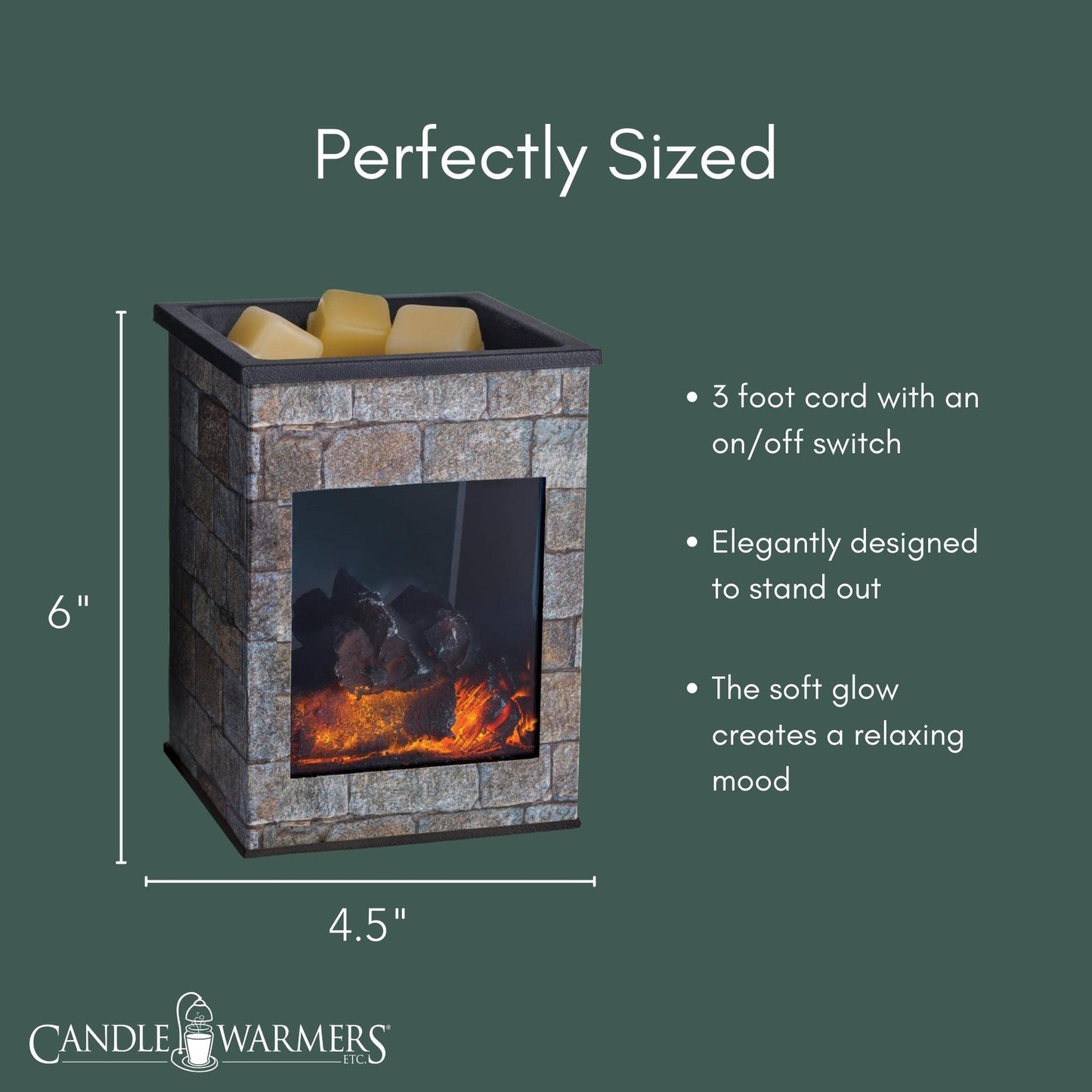 Candle Warmers ETC. Illumination Fragrance Warmer- Light-Up Warmer for Warming Scented Candle Wax Melts and Tarts or to Freshen Room, Grey Hearthstone