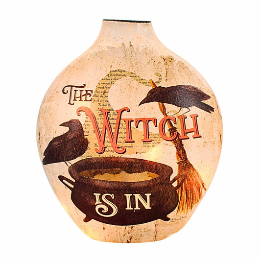 Stony Creek Hocus Pocus Pre-Lit Vase Lighted Glass Accent Dbh5207 Witch Halloween Novelty Lighting 7.00In (1Pc)