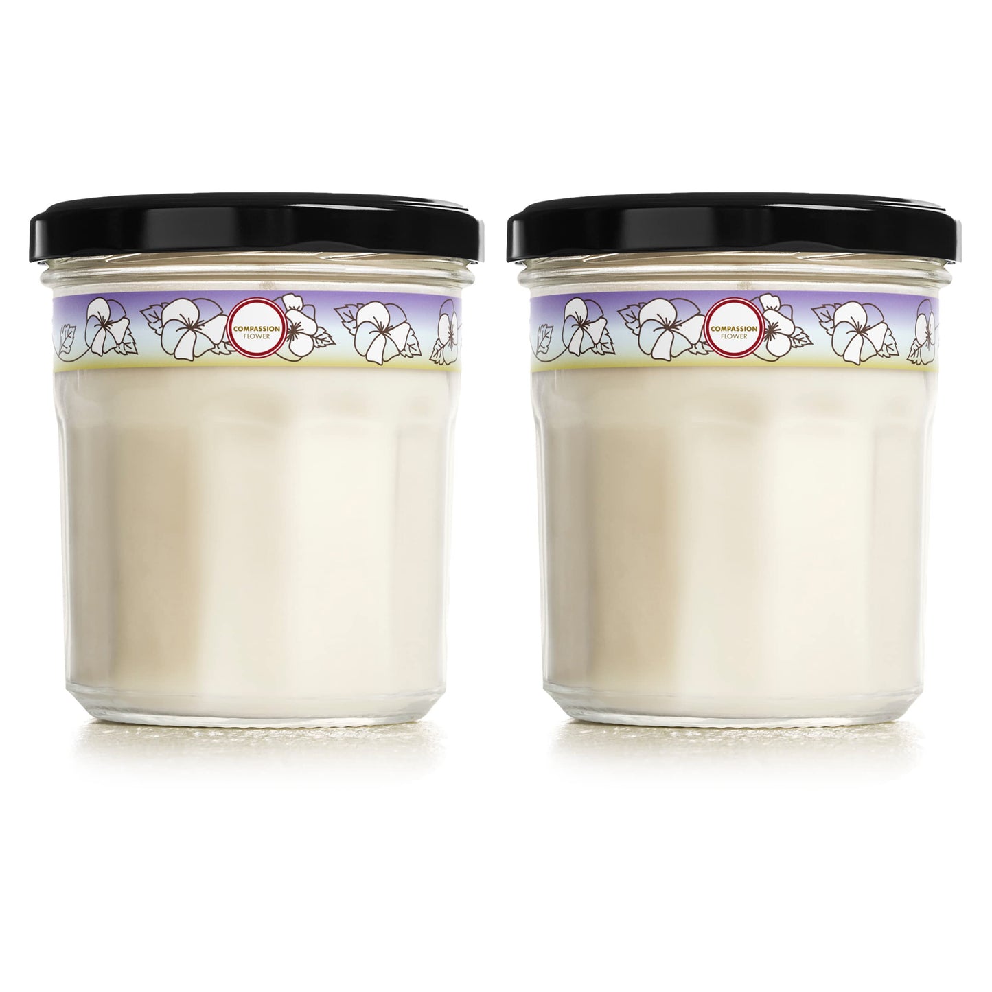 MRS. MEYER'S CLEAN DAY Soy Aromatherapy Candle, 35 Hour Burn Time, Made with Soy Wax and Essential Oils, Compassion Flower, 7.2 oz - Pack of 2