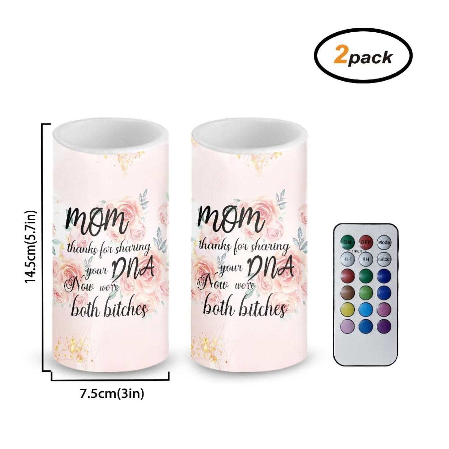 Luarisgur Mothers Day Lights Flameless Candles LED Candles with Remote and Timer Rose Electric Fake Plastic Pillar Candles Gift for Mom Decorations for Living Room Bedroom Home Indoor Holiday Party