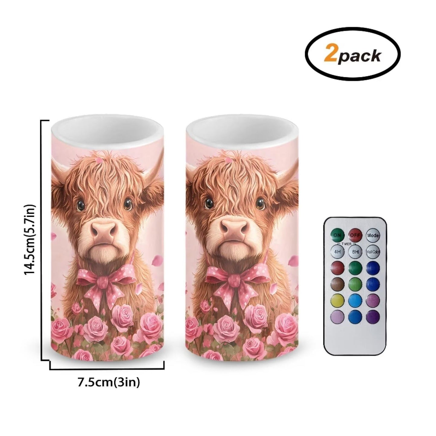 Luarisgur Valentines Day Decor Flameless Candles Battery Candles with Remote Control Pink LED Pillar Candles Electric Fake Plastic Candles for Home Room Bedroom Holiday Decorations Set of 2