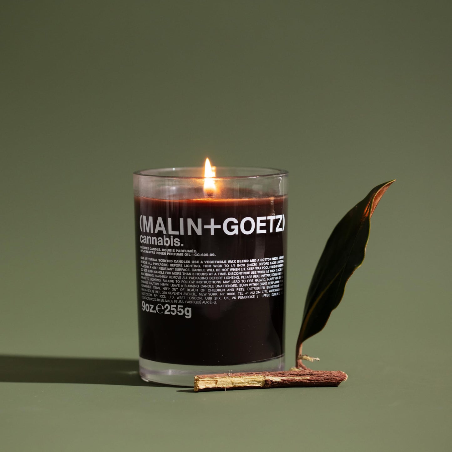 MALIN+GOETZ Cannabis Candle, 9 oz. – Rich & Earthy Aroma Fragrance Scented Candle, Natural Wax Blend, Vegan & Cruelty Free, Single Wick Candle, Lasts 60 Hours